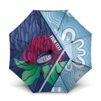 New South Wales Oztag Custom Umbrella NSW Waratah Indigenous Art