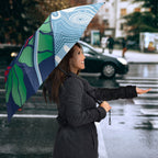 New South Wales Oztag Custom Umbrella NSW Waratah Indigenous Art