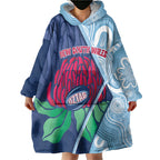 New South Wales Oztag Custom Wearable Blanket Hoodie NSW Waratah Indigenous Art