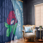 New South Wales Oztag Custom Window Curtain NSW Waratah Indigenous Art