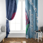New South Wales Oztag Custom Window Curtain NSW Waratah Indigenous Art