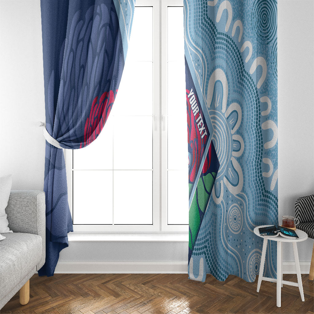 New South Wales Oztag Custom Window Curtain NSW Waratah Indigenous Art