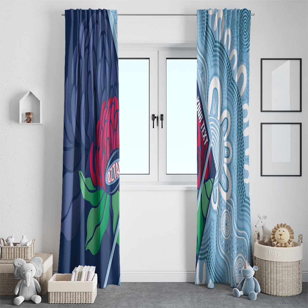 New South Wales Oztag Custom Window Curtain NSW Waratah Indigenous Art