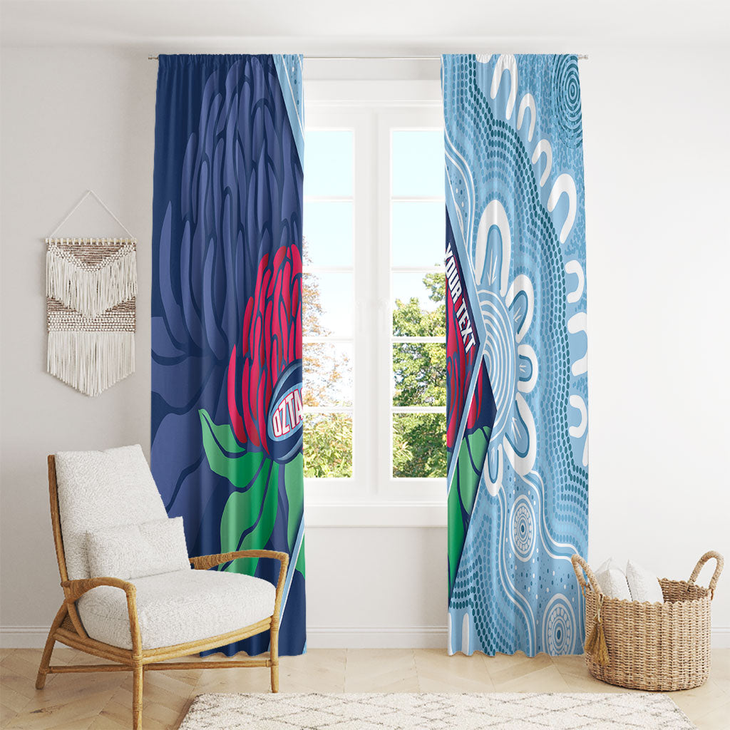 New South Wales Oztag Custom Window Curtain NSW Waratah Indigenous Art