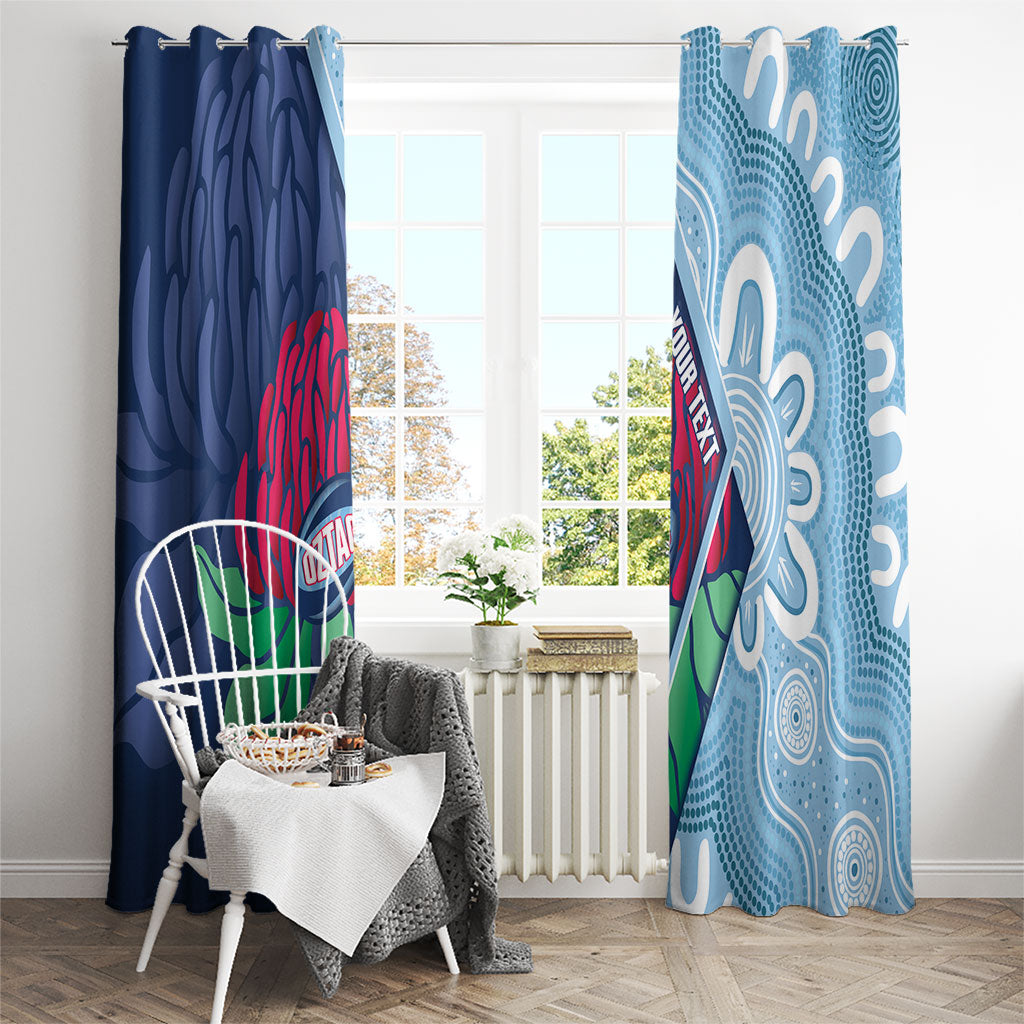 New South Wales Oztag Custom Window Curtain NSW Waratah Indigenous Art