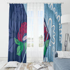 New South Wales Oztag Custom Window Curtain NSW Waratah Indigenous Art
