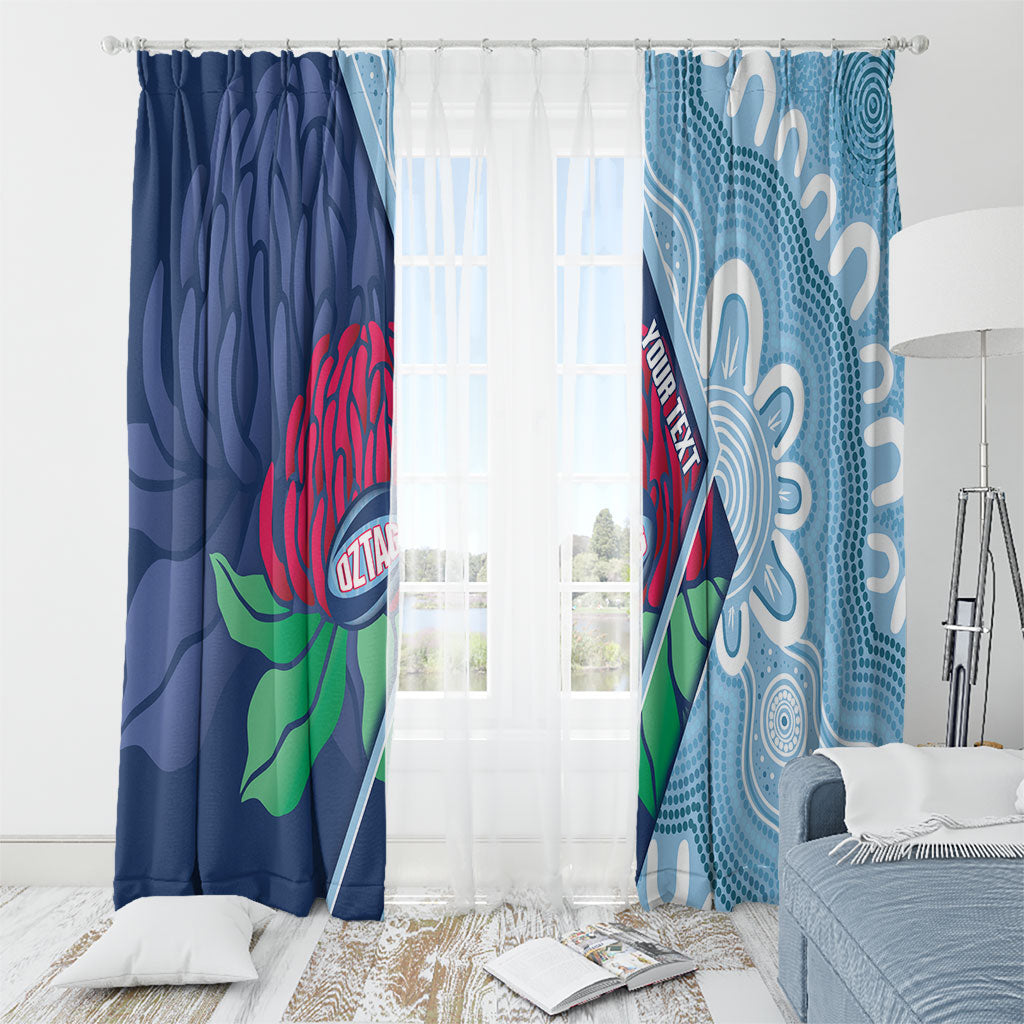 New South Wales Oztag Custom Window Curtain NSW Waratah Indigenous Art