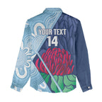 New South Wales Oztag Custom Women Casual Shirt NSW Waratah Indigenous Art