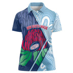 New South Wales Oztag Custom Women Polo Shirt NSW Waratah Indigenous Art