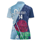 New South Wales Oztag Custom Women Polo Shirt NSW Waratah Indigenous Art