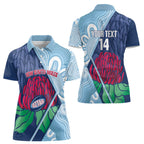 New South Wales Oztag Custom Women Polo Shirt NSW Waratah Indigenous Art