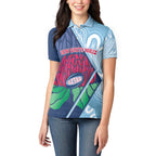 New South Wales Oztag Custom Women Polo Shirt NSW Waratah Indigenous Art