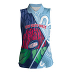New South Wales Oztag Custom Women Sleeveless Polo Shirt NSW Waratah Indigenous Art