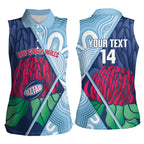 New South Wales Oztag Custom Women Sleeveless Polo Shirt NSW Waratah Indigenous Art