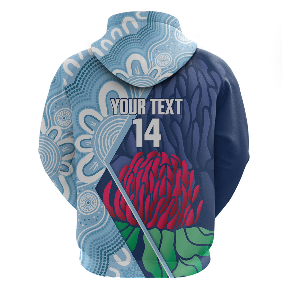 New South Wales Oztag Custom Zip Hoodie NSW Waratah Indigenous Art
