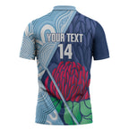 New South Wales Oztag Custom Zipper Polo Shirt NSW Waratah Indigenous Art
