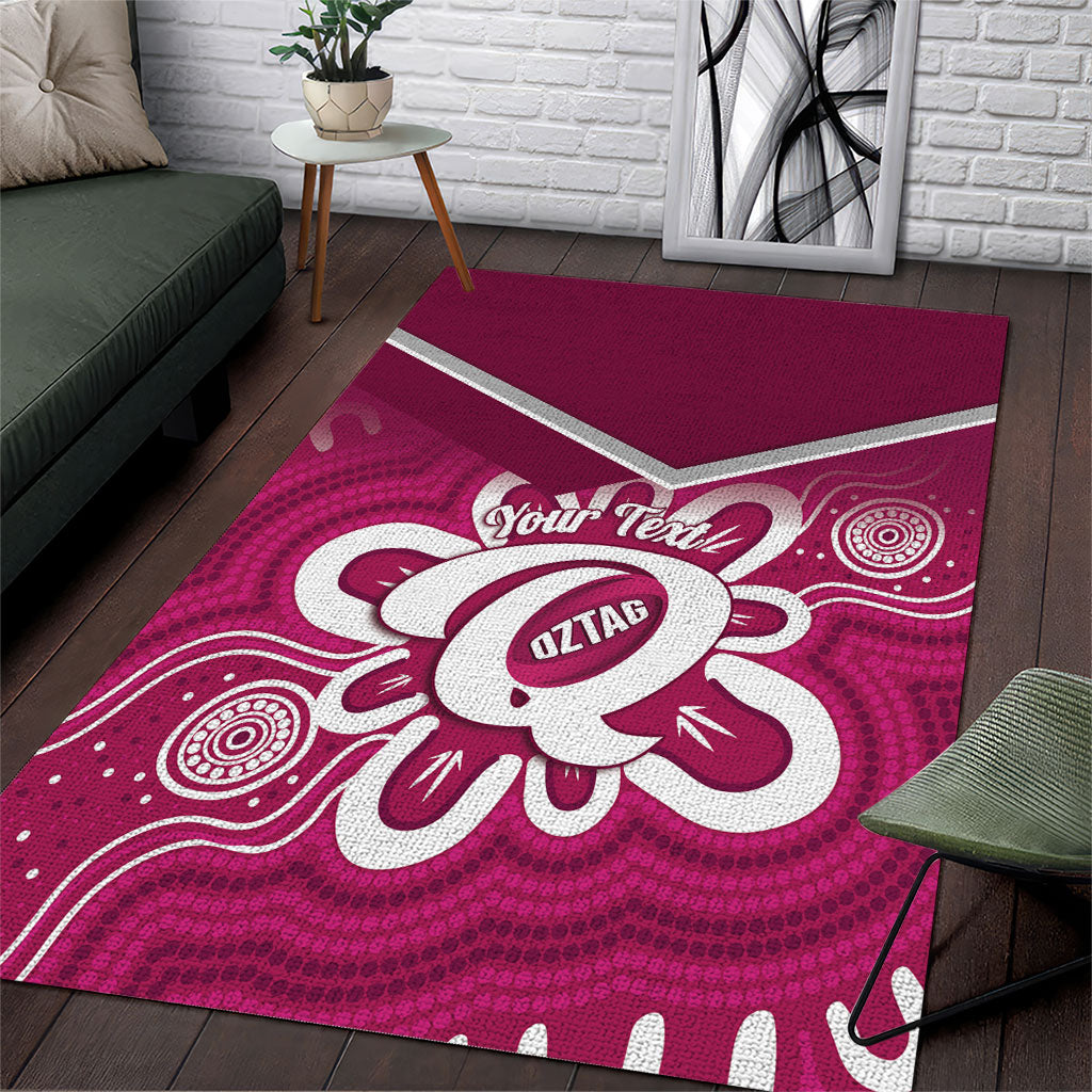 Queensland Oztag Custom Area Rug QLD Indigenous Art