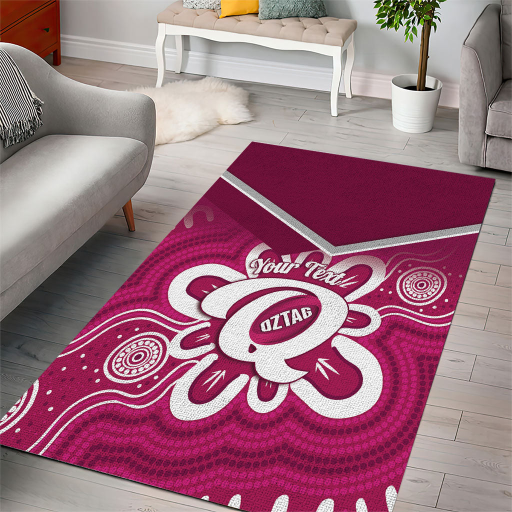 Queensland Oztag Custom Area Rug QLD Indigenous Art