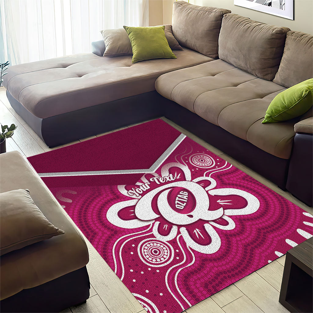 Queensland Oztag Custom Area Rug QLD Indigenous Art