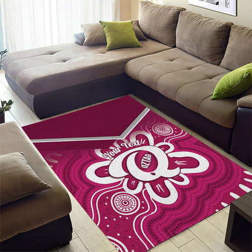 Queensland Oztag Custom Area Rug QLD Indigenous Art