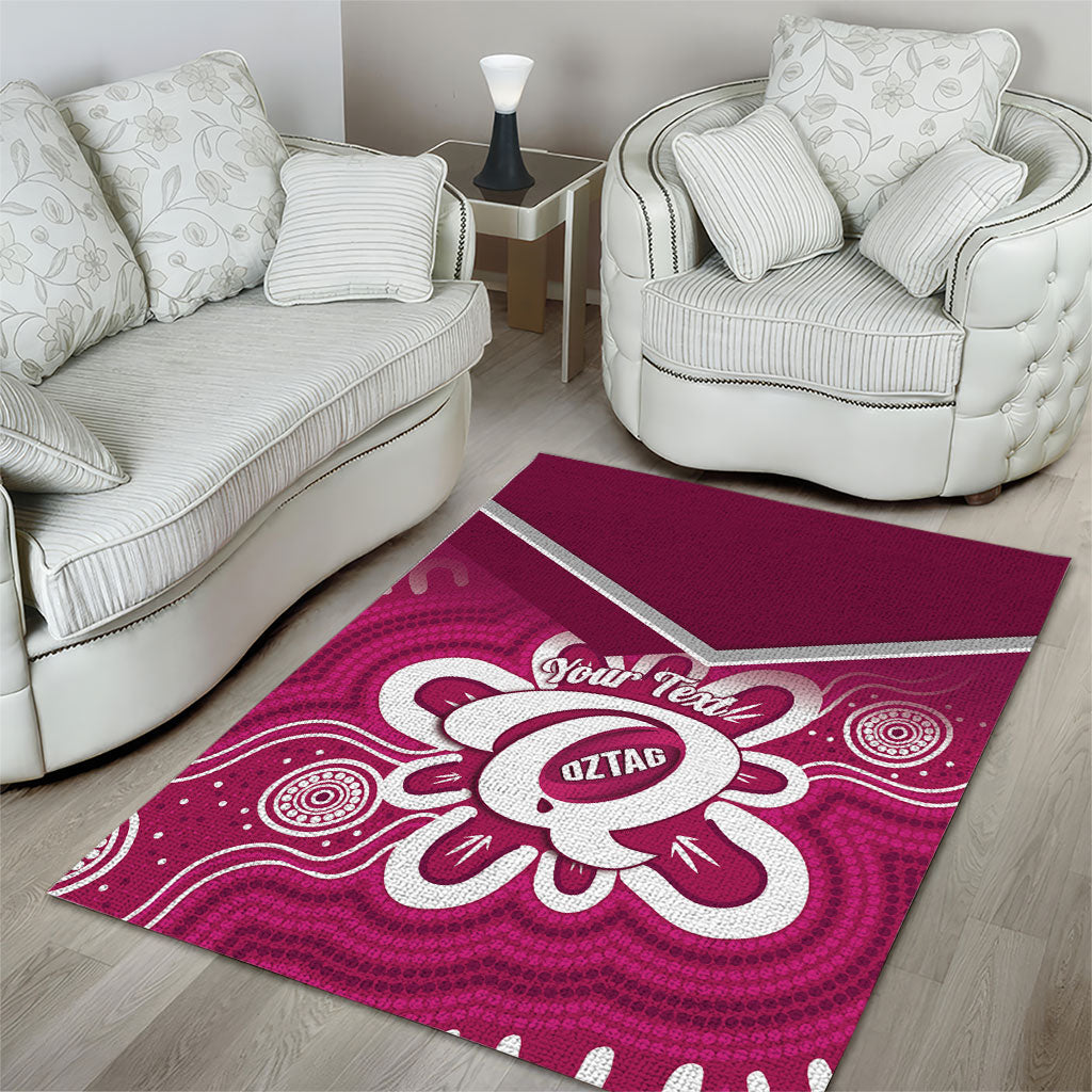 Queensland Oztag Custom Area Rug QLD Indigenous Art
