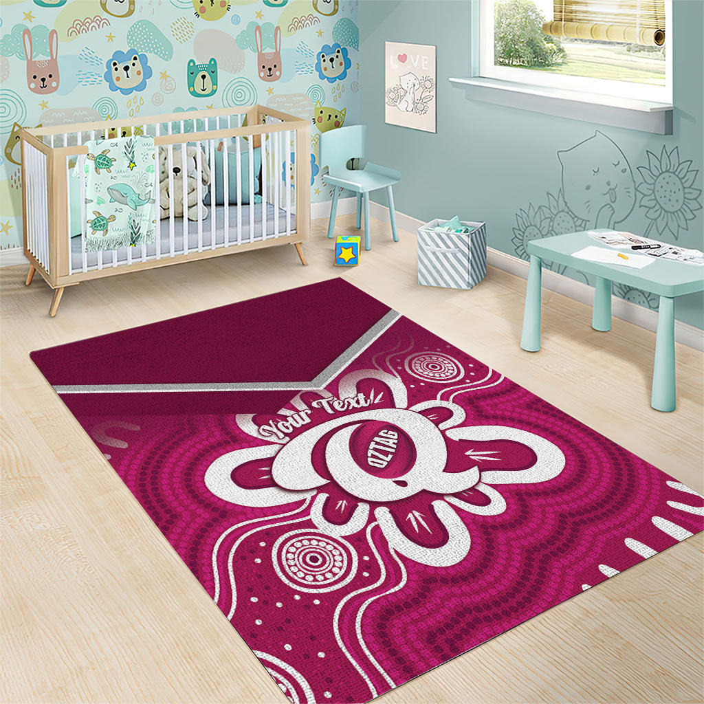 Queensland Oztag Custom Area Rug QLD Indigenous Art