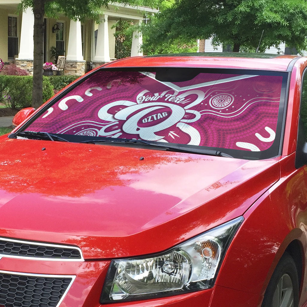 Queensland Oztag Custom Auto Sun Shade QLD Indigenous Art