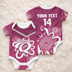 Queensland Oztag Custom Baby Onesie QLD Indigenous Art