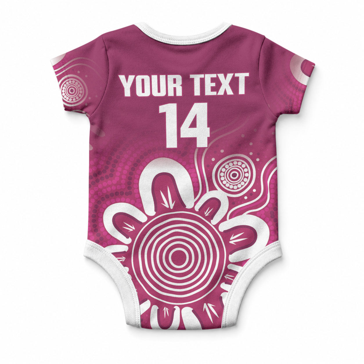 Queensland Oztag Custom Baby Onesie QLD Indigenous Art