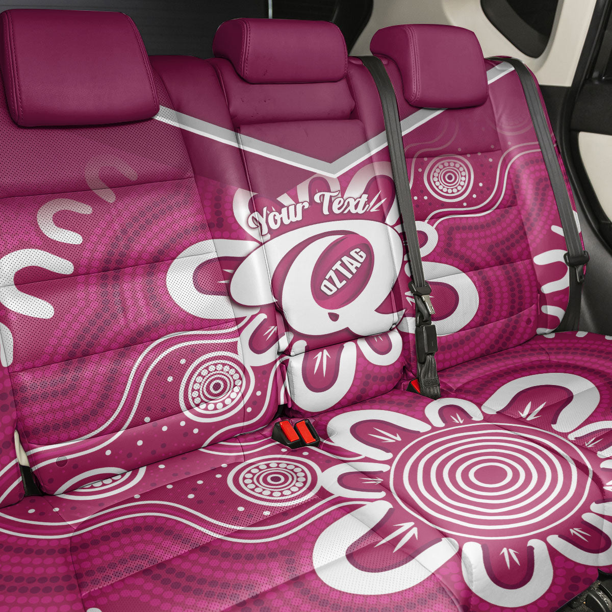 Queensland Oztag Custom Back Car Seat Cover QLD Indigenous Art