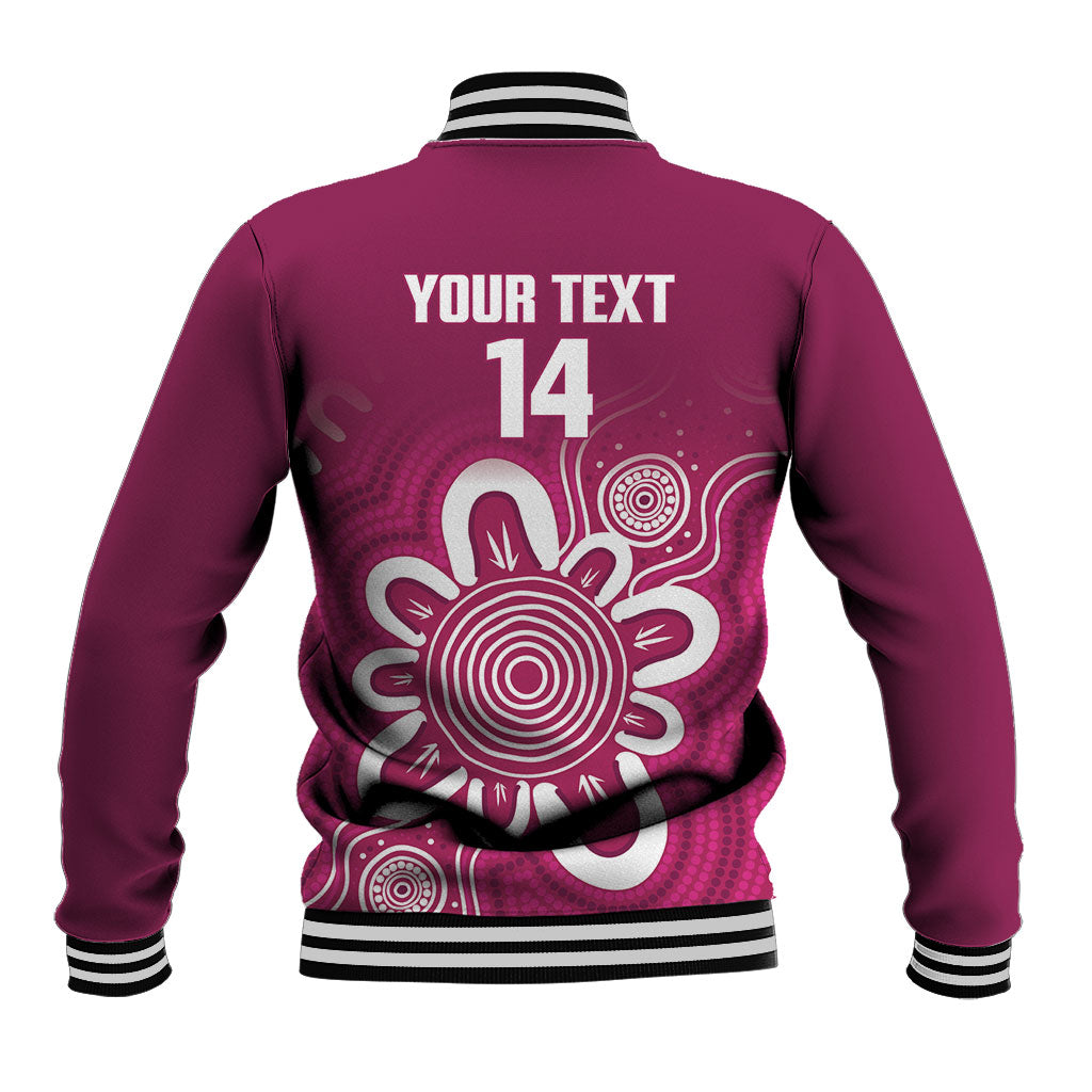 Queensland Oztag Custom Baseball Jacket QLD Indigenous Art