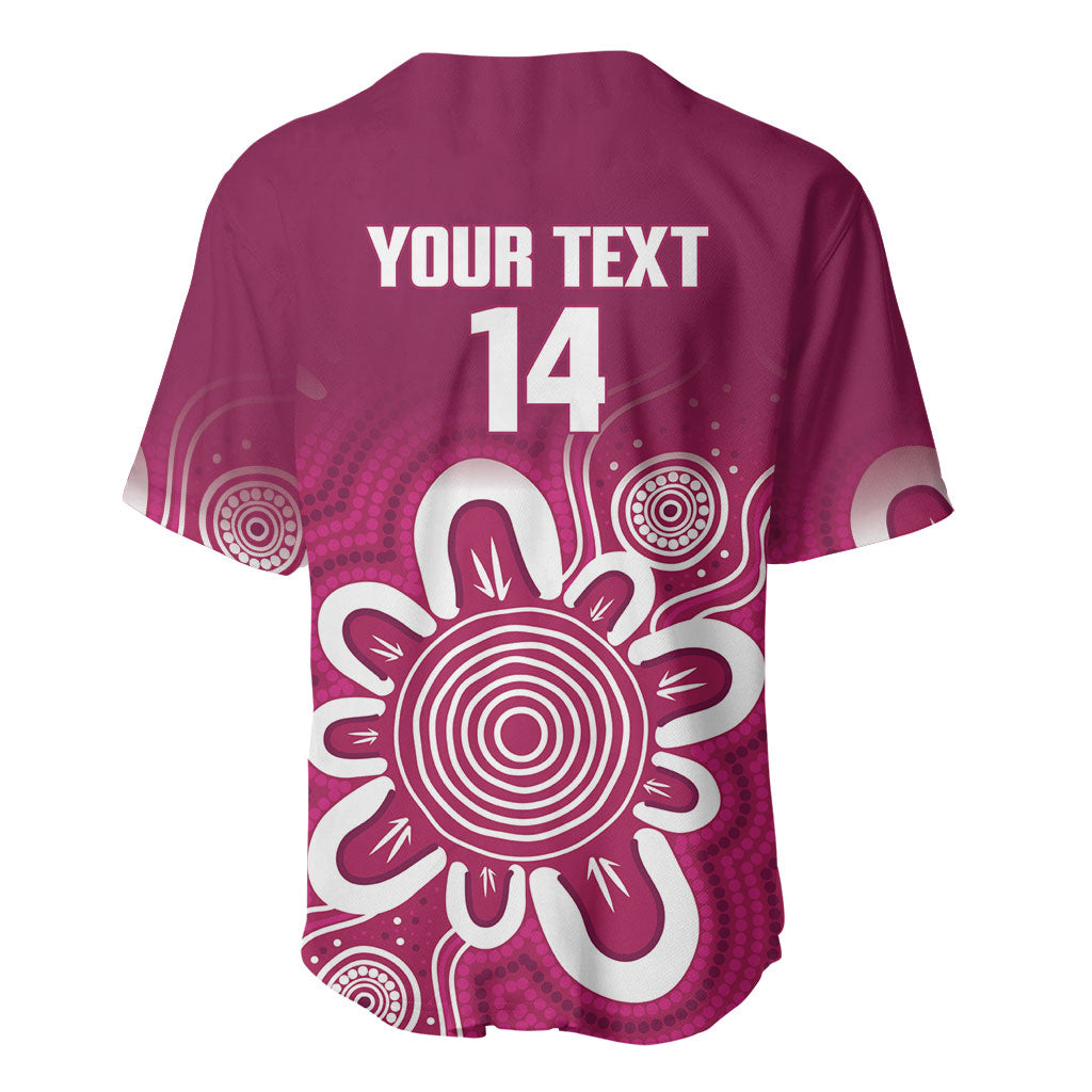 Queensland Oztag Custom Baseball Jersey QLD Indigenous Art