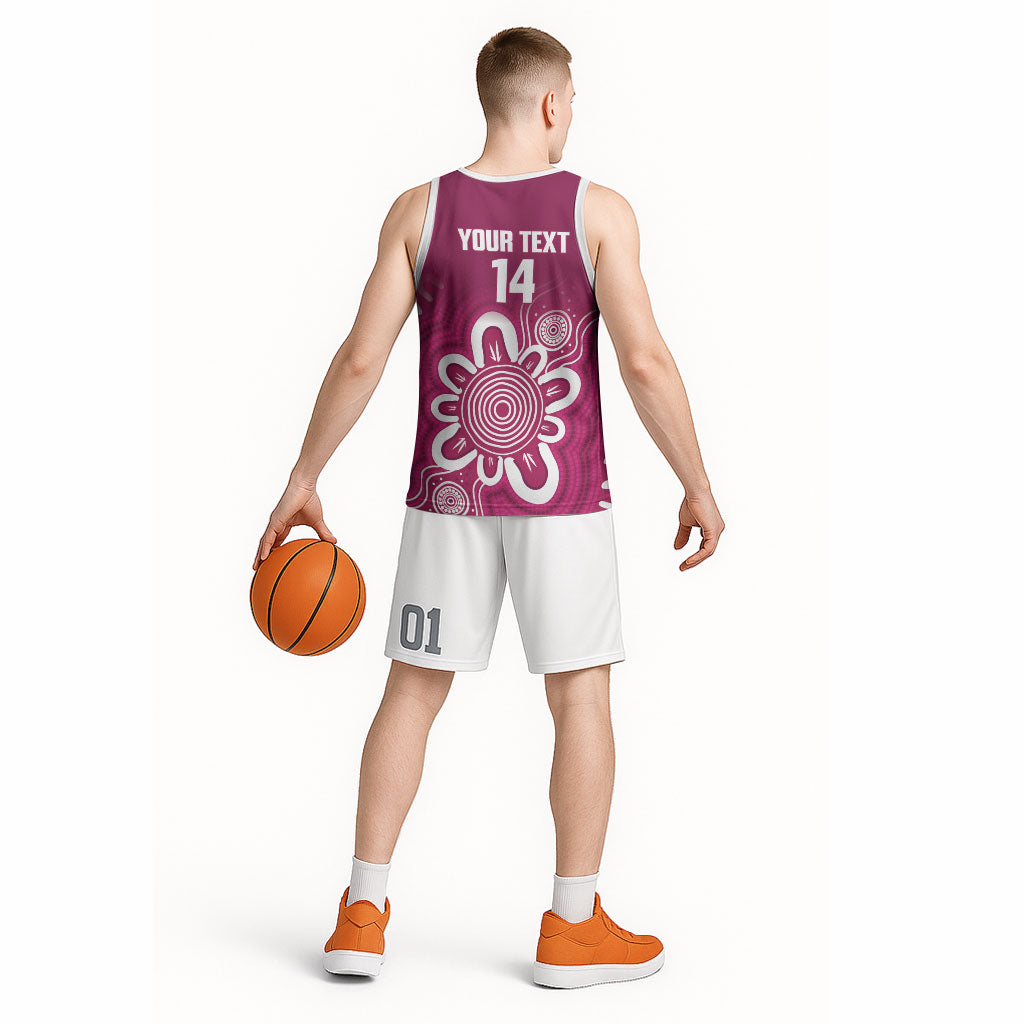 Queensland Oztag Custom Basketball Jersey QLD Indigenous Art