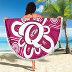 Queensland Oztag Custom Beach Blanket QLD Indigenous Art