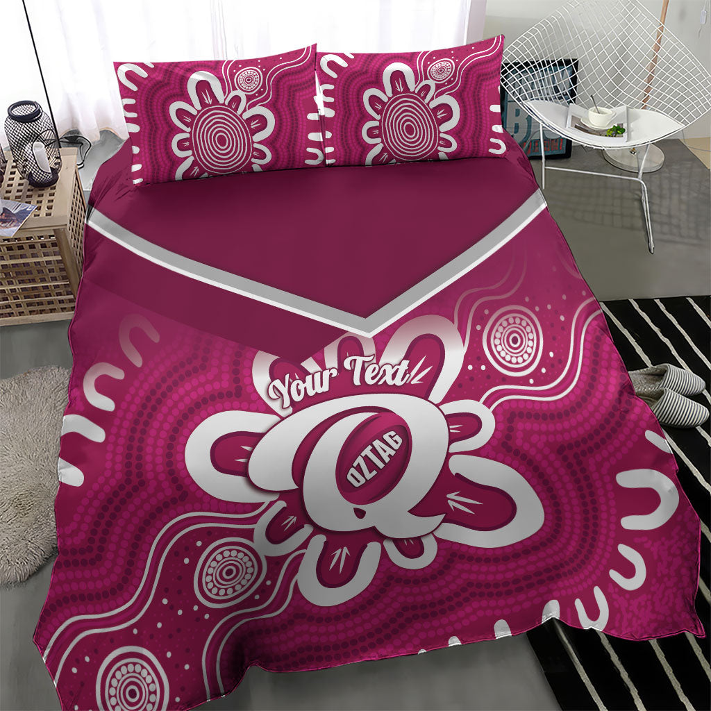 Queensland Oztag Custom Bedding Set QLD Indigenous Art
