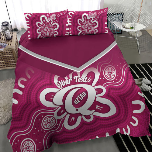 Queensland Oztag Custom Bedding Set QLD Indigenous Art