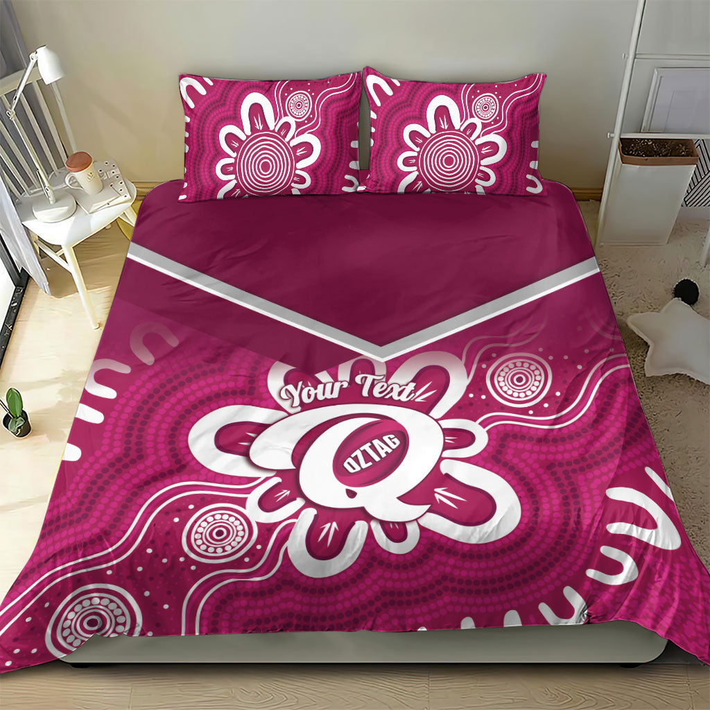 Queensland Oztag Custom Bedding Set QLD Indigenous Art