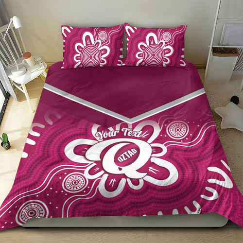 Queensland Oztag Custom Bedding Set QLD Indigenous Art