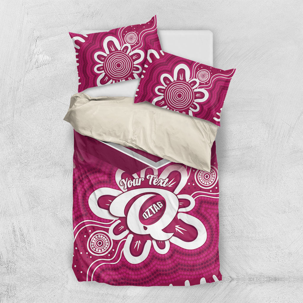 Queensland Oztag Custom Bedding Set QLD Indigenous Art