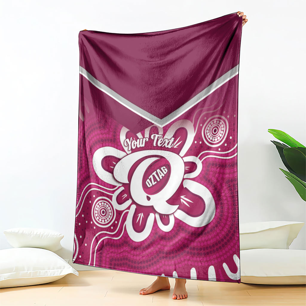 Queensland Oztag Custom Blanket QLD Indigenous Art