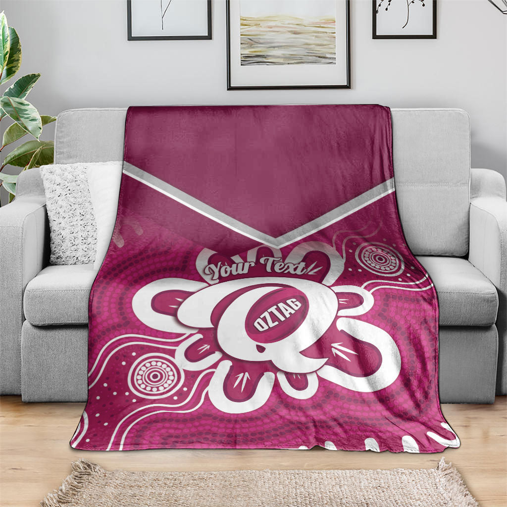 Queensland Oztag Custom Blanket QLD Indigenous Art