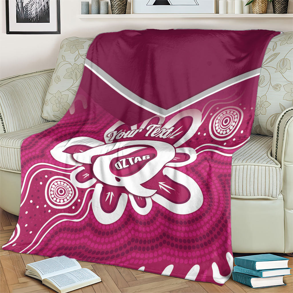 Queensland Oztag Custom Blanket QLD Indigenous Art