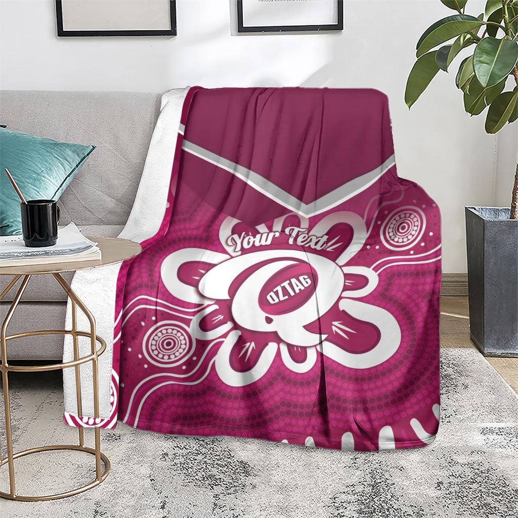 Queensland Oztag Custom Blanket QLD Indigenous Art