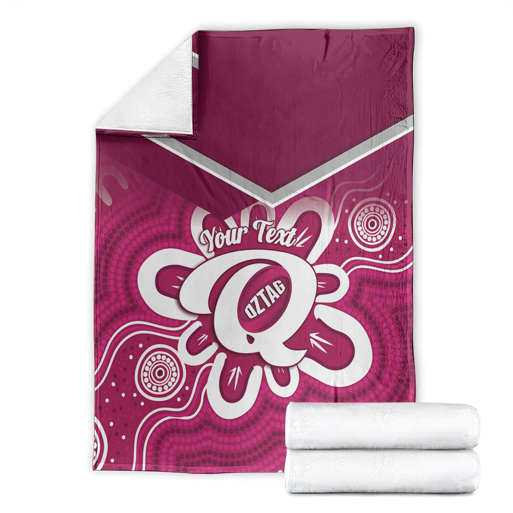 Queensland Oztag Custom Blanket QLD Indigenous Art