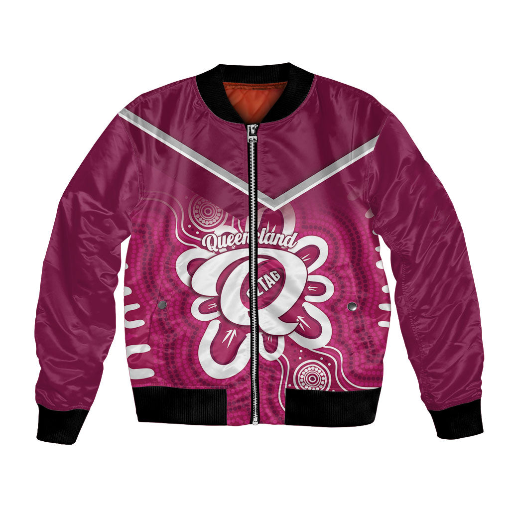 Queensland Oztag Custom Bomber Jacket QLD Indigenous Art