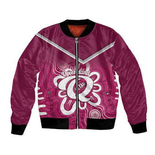 Queensland Oztag Custom Bomber Jacket QLD Indigenous Art