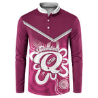 Queensland Oztag Custom Button Sweatshirt QLD Indigenous Art