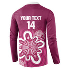 Queensland Oztag Custom Button Sweatshirt QLD Indigenous Art