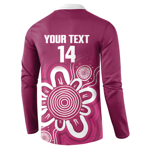 Queensland Oztag Custom Button Sweatshirt QLD Indigenous Art