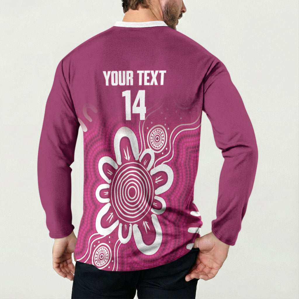 Queensland Oztag Custom Button Sweatshirt QLD Indigenous Art
